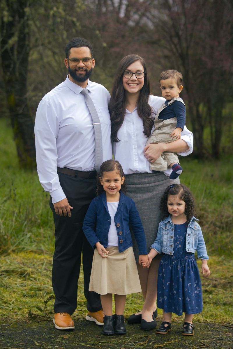 Pastor Jonah Smith with his wife Leah and their three children